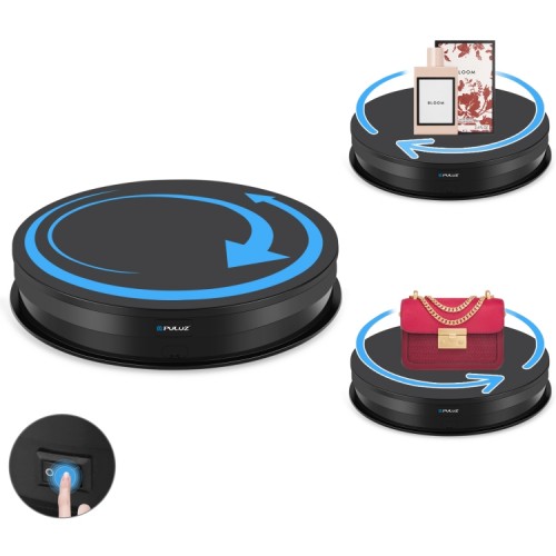 Предметний стіл поворотний 30см з пультом чорний для фото-відеозйомки Puluz PU3131B