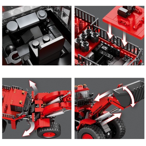 Конструктор фронтальний навантажувач з пультом 1876 деталей Reobrix Mechanical 22010