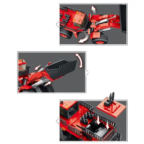 Конструктор фронтальний навантажувач з пультом 1876 деталей Reobrix Mechanical 22010