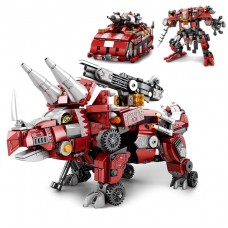 Конструктор трансформер 3в1 динозавр Трицератопс 930 деталей Reobrix Mecha Dino 33003