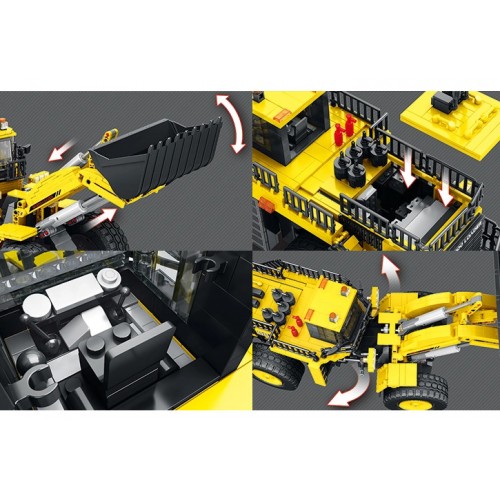 Конструктор фронтальний навантажувач з пультом 1876 деталей Reobrix Mechanical 22009