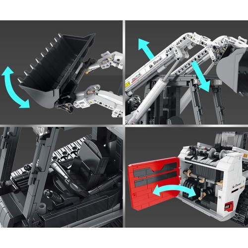 Конструктор міні навантажувач з бортовим поворотом з пультом 1227 деталей Reobrix Mechanical 22004