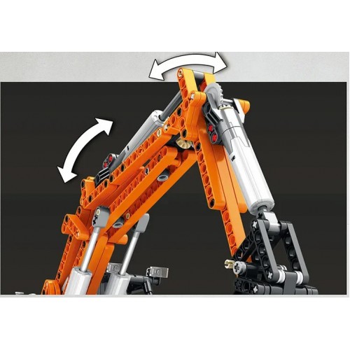 Конструктор екскаватор з пультом 1106 деталей Reobrix Mechanical 22003