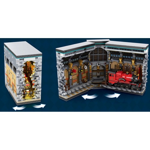 Конструктор Платформа 9 ¾ Чарівна Станція 2975 деталей 3D книга на полицю Reobrix 66031