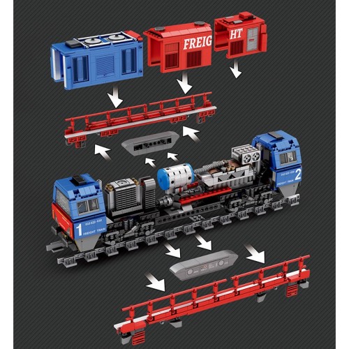 Конструктор вантажний поїзд G2000 1980 деталей Reobrix 66021