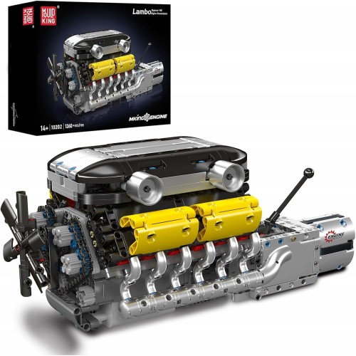 Конструктор двигун та коробка Lambo V12 1260 деталей Mould King Mking Engine 10202