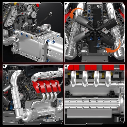 Конструктор двигун та коробка MB V8 1169 деталей Mould King Mking Engine 10203