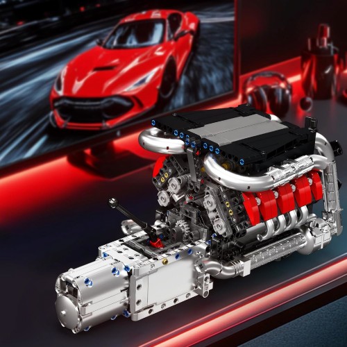 Конструктор двигун та коробка MB V8 1169 деталей Mould King Mking Engine 10203