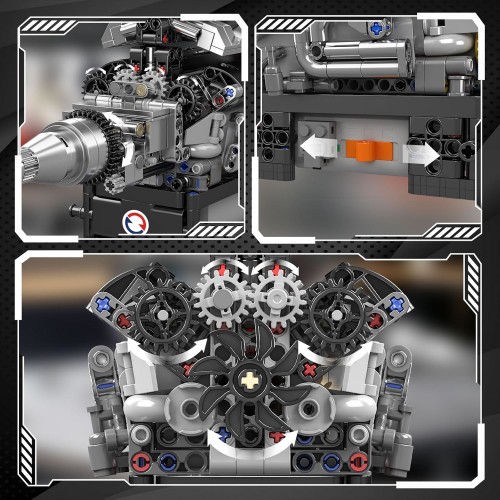 Конструктор двигун та коробка RR V12 733 деталей Mould King Mking Engine 10205