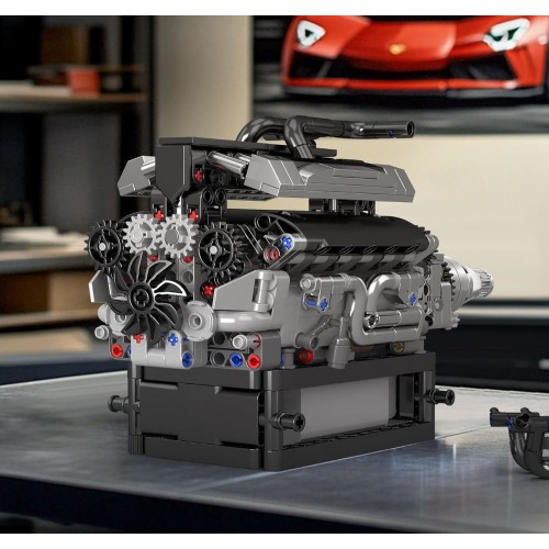 Конструктор двигун та коробка RR V12 733 деталей Mould King Mking Engine 10205