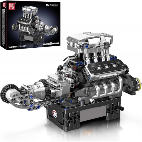 Конструктор двигун та коробка Supercar McL V8 737 деталей Mould King Mking Engine 10206