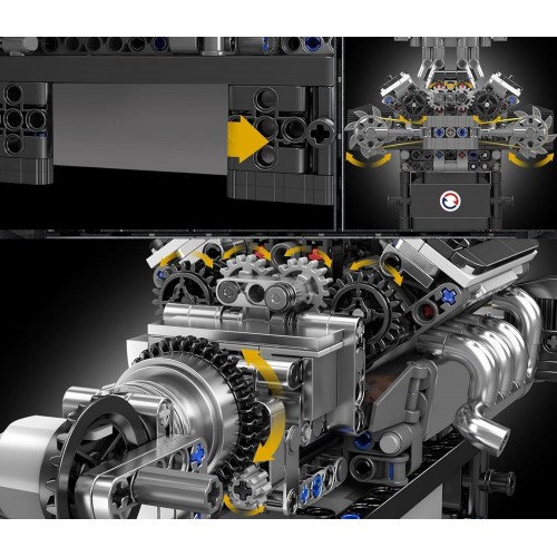 Конструктор двигун та коробка Supercar McL V8 737 деталей Mould King Mking Engine 10206