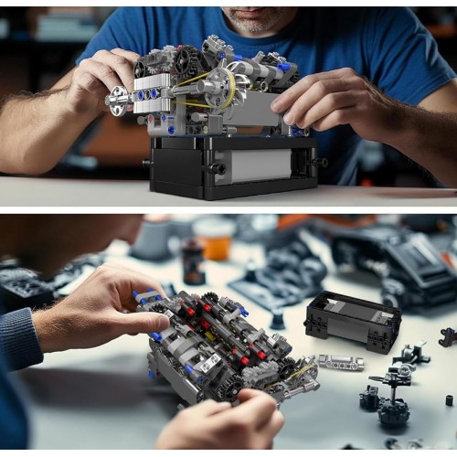 Конструктор двигун та коробка Supercar McL V8 737 деталей Mould King Mking Engine 10206