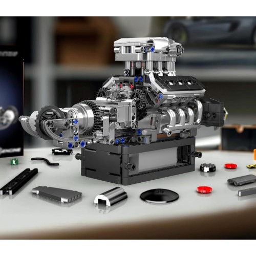 Конструктор двигун та коробка Supercar McL V8 737 деталей Mould King Mking Engine 10206