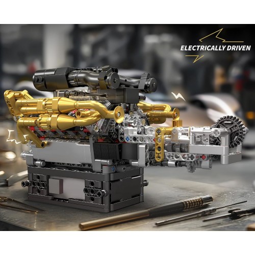 Конструктор двигун та коробка Valkyrie V12 974 деталей Mould King Mking Engine 10224