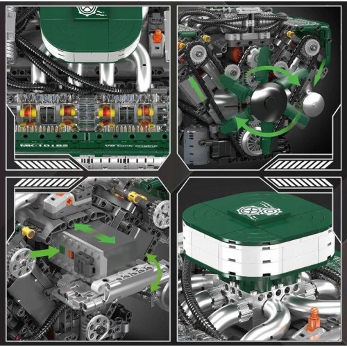 Конструктор двигун V8 Tank 2250 деталей Mould King Mking Engine 10182