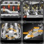 Конструктор двигун та коробка V8 Twin-Turbo 2899 деталей Mould King Mking Engine 10168