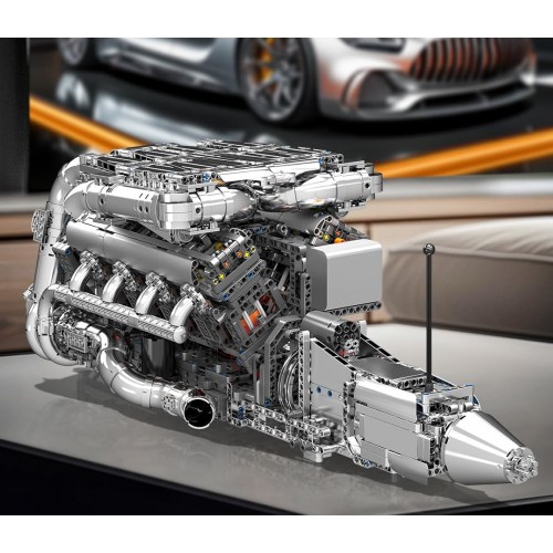 Конструктор двигун та коробка V8 Twin-Turbo 2899 деталей Mould King Mking Engine 10168