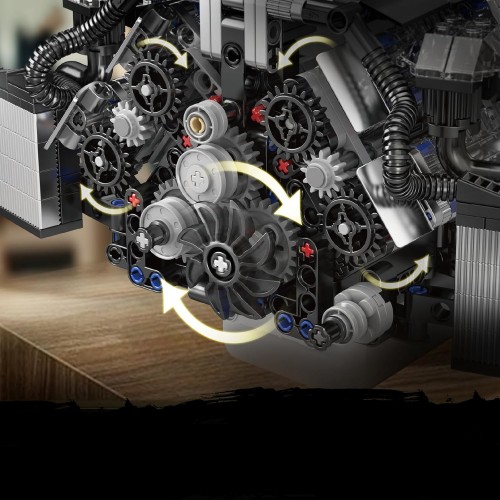 Конструктор двигун та коробка W12 Twin Turbo 871 деталей Mould King Mking Engine 10230