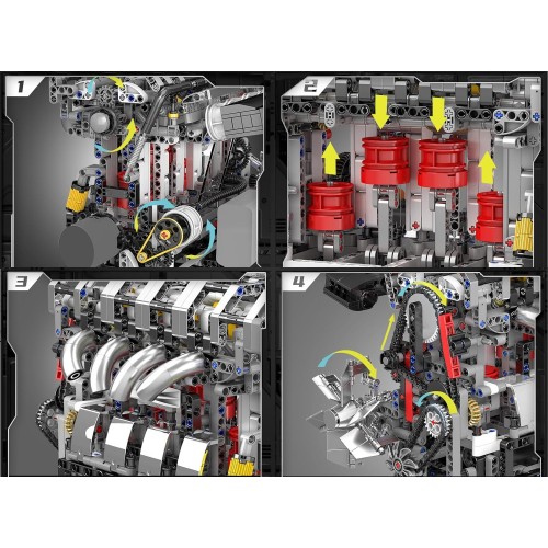 Конструктор двигун мотор L4 1787 деталей Mould King Mking Engine 10087