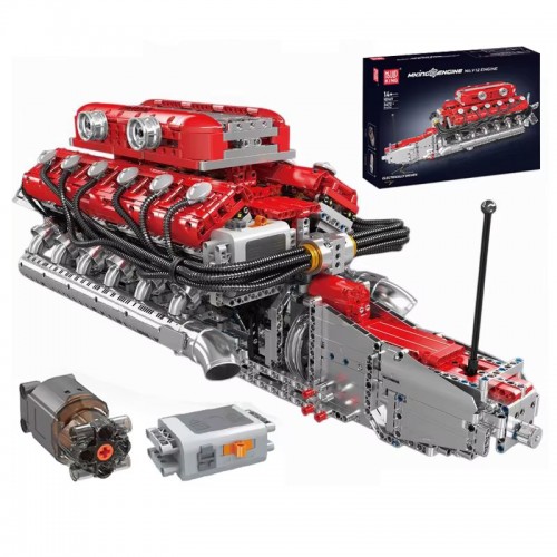 Конструктор двигун і коробка італійський суперкар V12 3472 деталей Mould King Mking Engine 10169