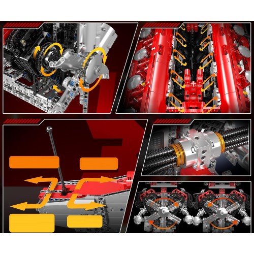 Конструктор двигун і коробка італійський суперкар V12 3472 деталей Mould King Mking Engine 10169