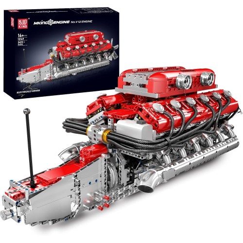 Конструктор двигун і коробка італійський суперкар V12 3472 деталей Mould King Mking Engine 10169