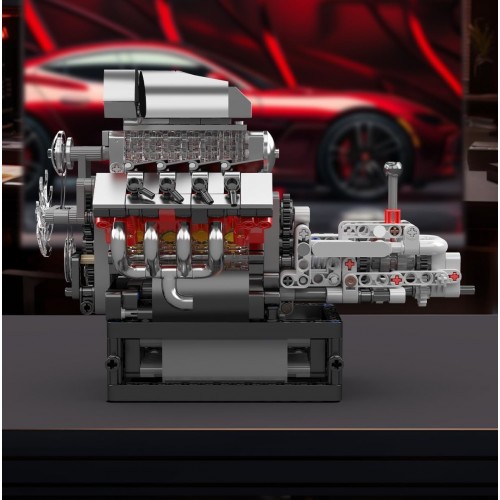 Конструктор двигун та коробка Muscle Car V8 855 деталей Mould King Mking Engine 10225