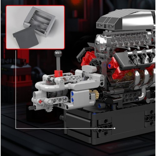 Конструктор двигун та коробка Muscle Car V8 855 деталей Mould King Mking Engine 10225
