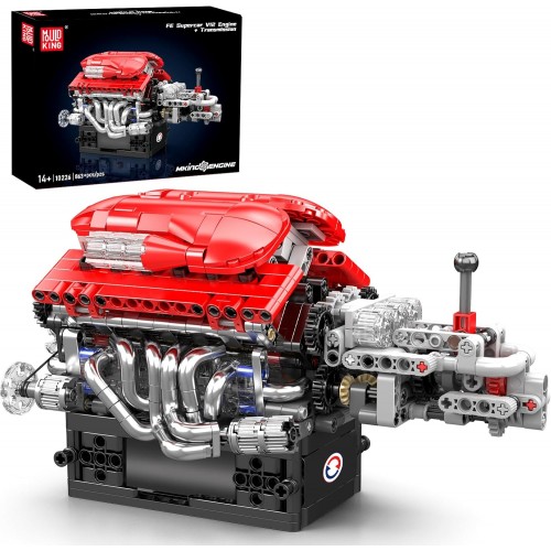 Конструктор двигун та коробка Supercar V12 863 деталей Mould King Mking Engine 10226