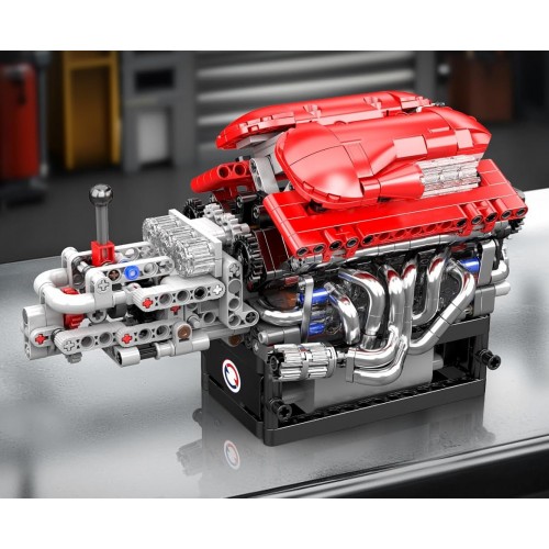 Конструктор двигун та коробка Supercar V12 863 деталей Mould King Mking Engine 10226