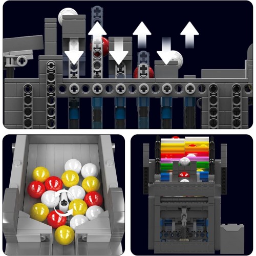 Конструктор лабіринт з кульками GBC Rainbow Stepper II 1281 деталей Mould King 26009