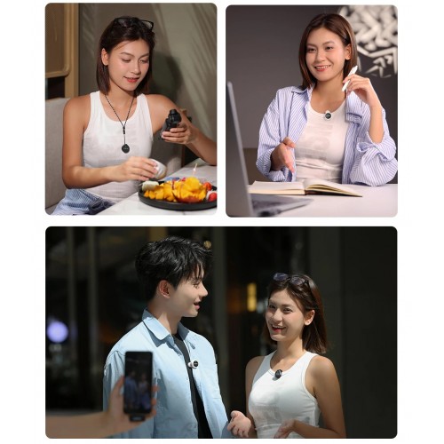 Мікрофон бездротовий для телефону Type-C чорний круглий з магнітом Ulanzi A21