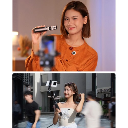 Мікрофон бездротовий для телефону Type-C чорний білий круглий з магнітом Ulanzi A21