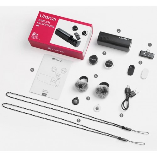 Мікрофон бездротовий для телефону Type-C чорний білий круглий з магнітом Ulanzi A21