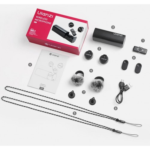 Мікрофон бездротовий для iPhone Lightning чорний круглий з магнітом Ulanzi A21