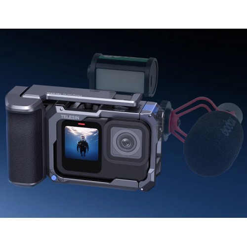 Рамка-тримач GoPro13-9 для зйомки з рук алюмінієва StreetGrip Telesin S6-FMS-26-TGP