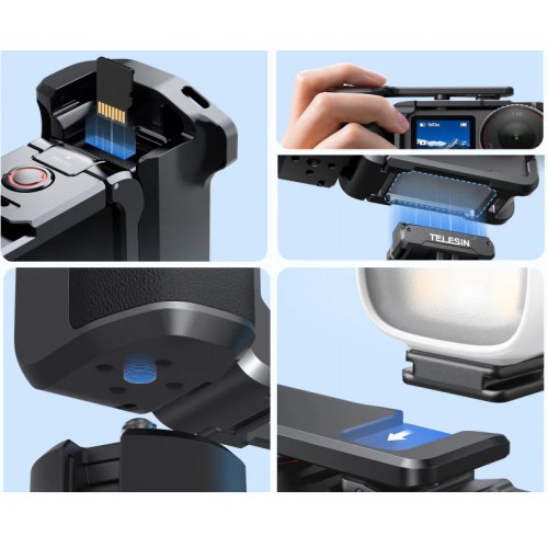 Рамка-тримач DJI Action 6 для зйомки з рук алюмінієва StreetGrip Telesin S6-FMS-36-TDJ