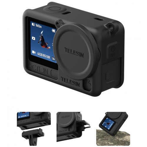 Чохол DJI Osmo Action 6 силіконовий з ковпачком та ремінцем Telesin S6-PTC-11