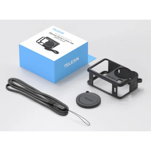 Чохол DJI Osmo Action 6 силіконовий з ковпачком та ремінцем Telesin S6-PTC-11