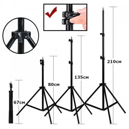 Прямокутний відеосвітло LED панель зі штативом 210см 95Вт 2700-7500К CRI  96+ AC Prof RL-24T