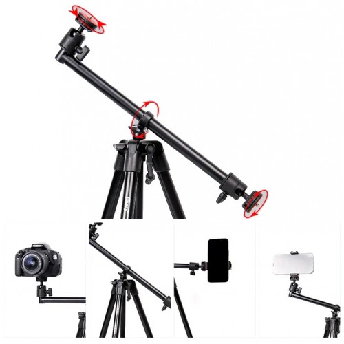 Штатив горизонтальний трипод для телефону та камери 40-134см Jmary KP-2207