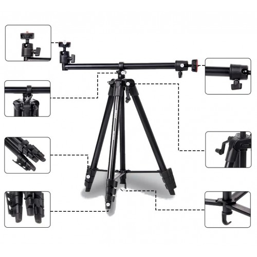 Штатив горизонтальний трипод для телефону та камери 40-134см Jmary KP-2207