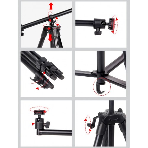 Штатив горизонтальний трипод для телефону та камери 40-134см Jmary KP-2207