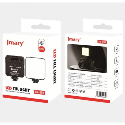 Накамерне світло міні відеосвітло 5Вт 2500-9000К CRI 95+ Jmary FM-59R
