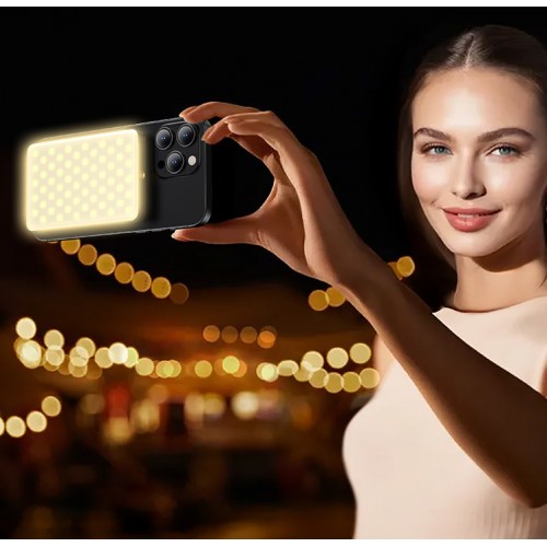 Видеосвет селфи магнит прищепка на телефон CRI 95+2500-9000К Jmary FM-168R