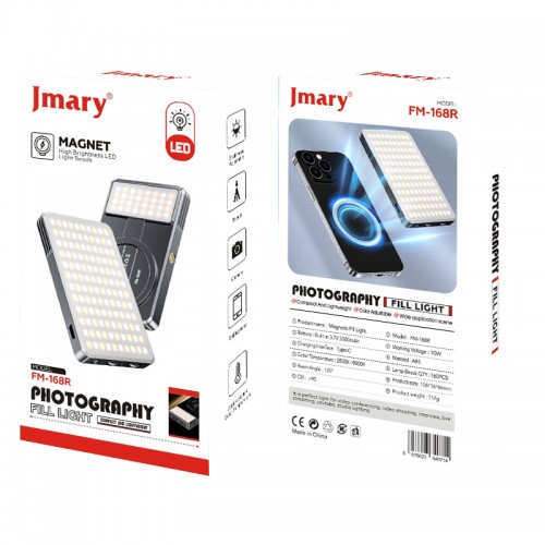 Видеосвет селфи магнит прищепка на телефон CRI 95+2500-9000К Jmary FM-168R