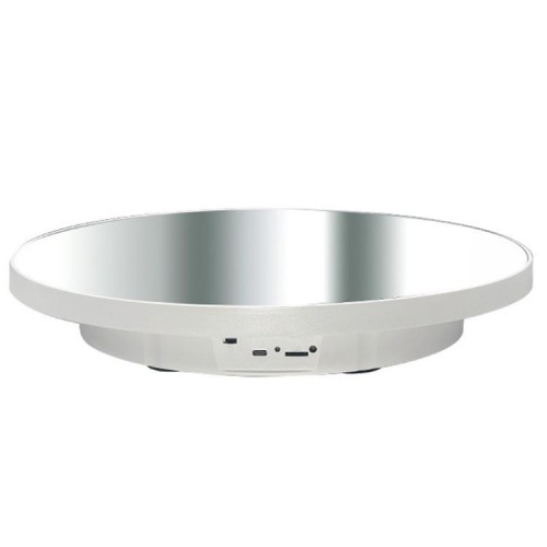 Поворотний стіл для зйомки 40см білий дзеркальний USB/AAA Puluz TBD0606412202A