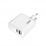 Зарядка 120Вт GaN Type-C PD 65Вт + USB QC4.0 біла Puluz TE-PD65W