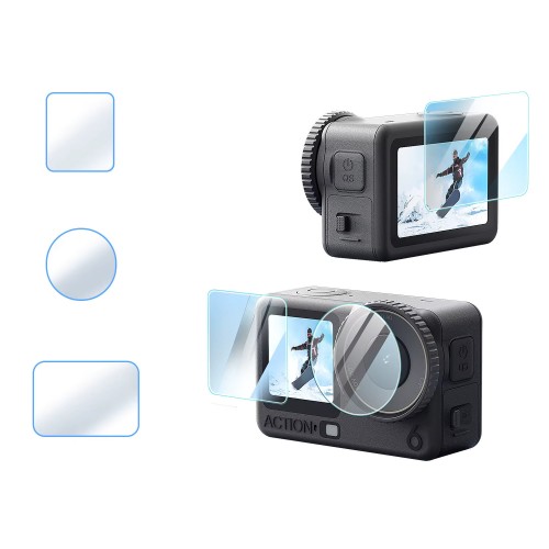 Стекло DJI Action 6 защитное закаленное 9H на линзу экраны aMagisn AA36-A